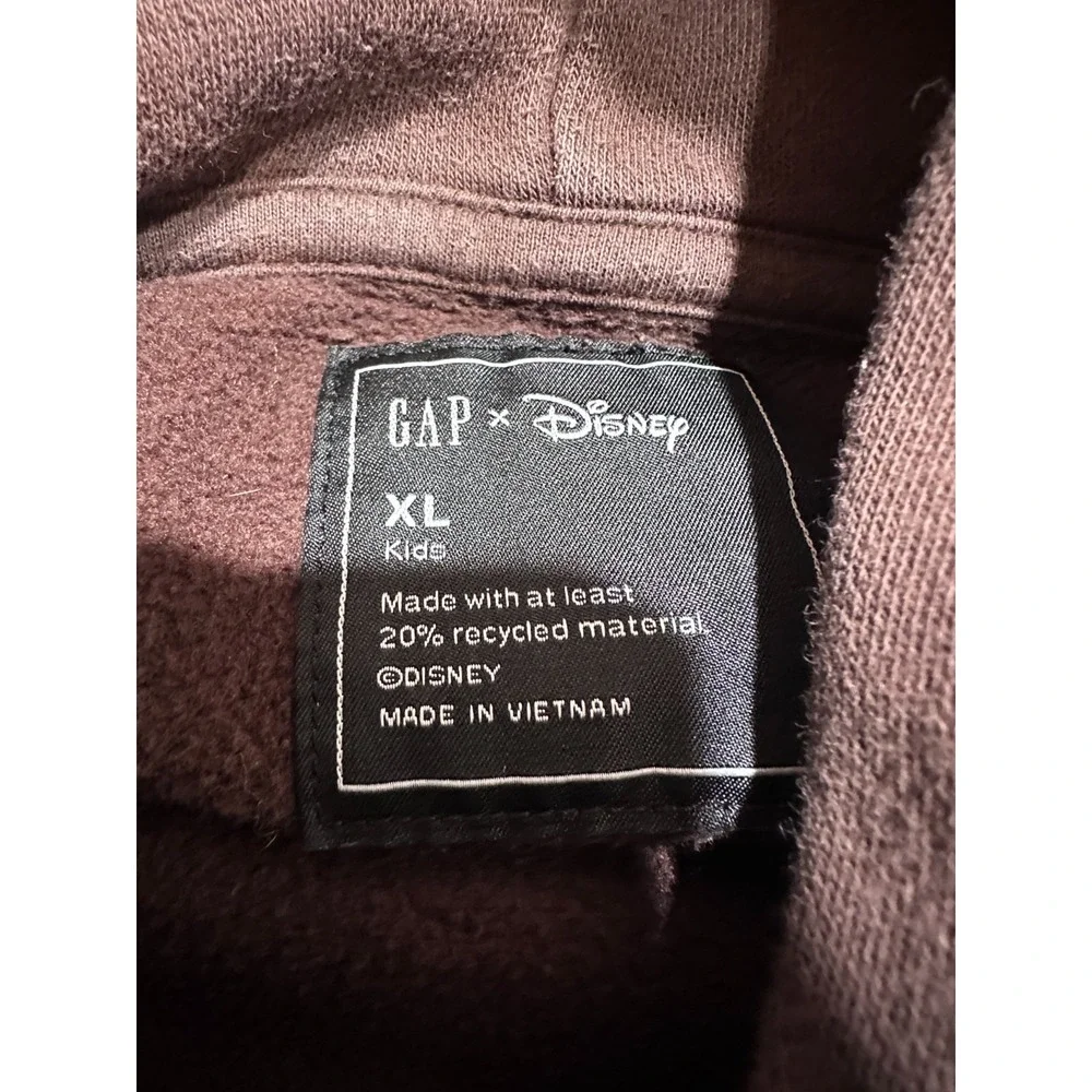 Gap x Disney Mickey Mouse Kids Hoodie Sweater Front Pockets Brown Size XL EUC
